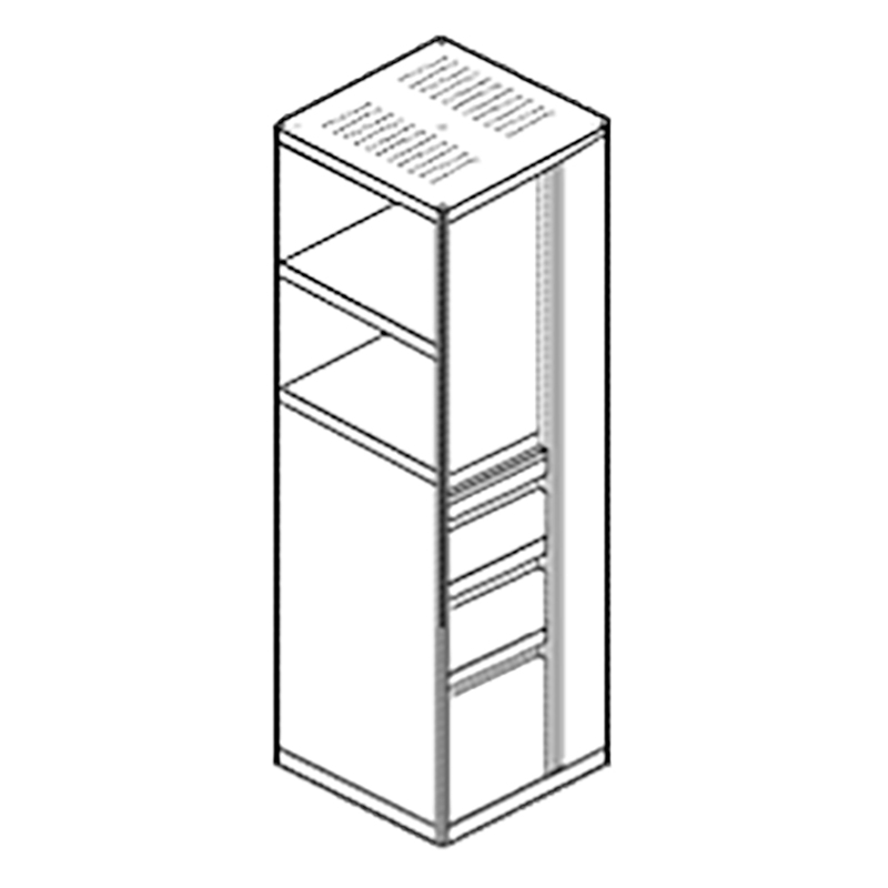 Inward Bookcase With One Adjustable Shelf Full Length Box Box