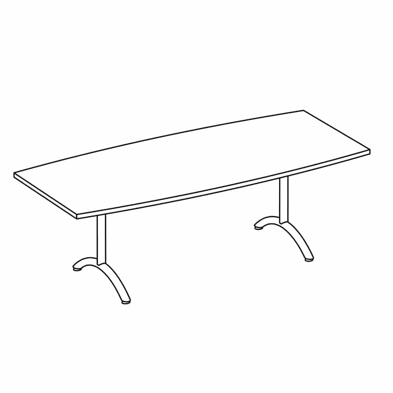 Bowed Table with Arc Base & Glides