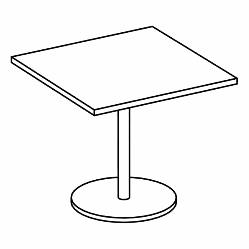 Square Table with Disk Base & Glides
