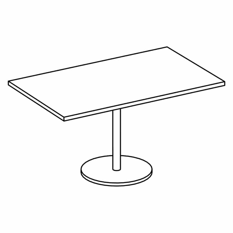 Rectangular Table with Disk Base & Glides