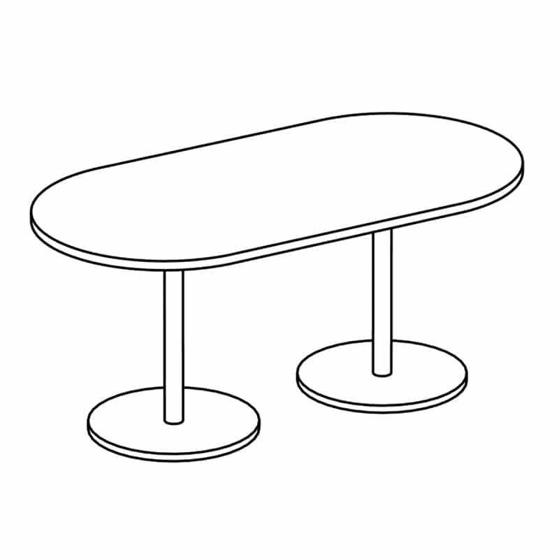 Racetrack Table with Disk Base & Glides