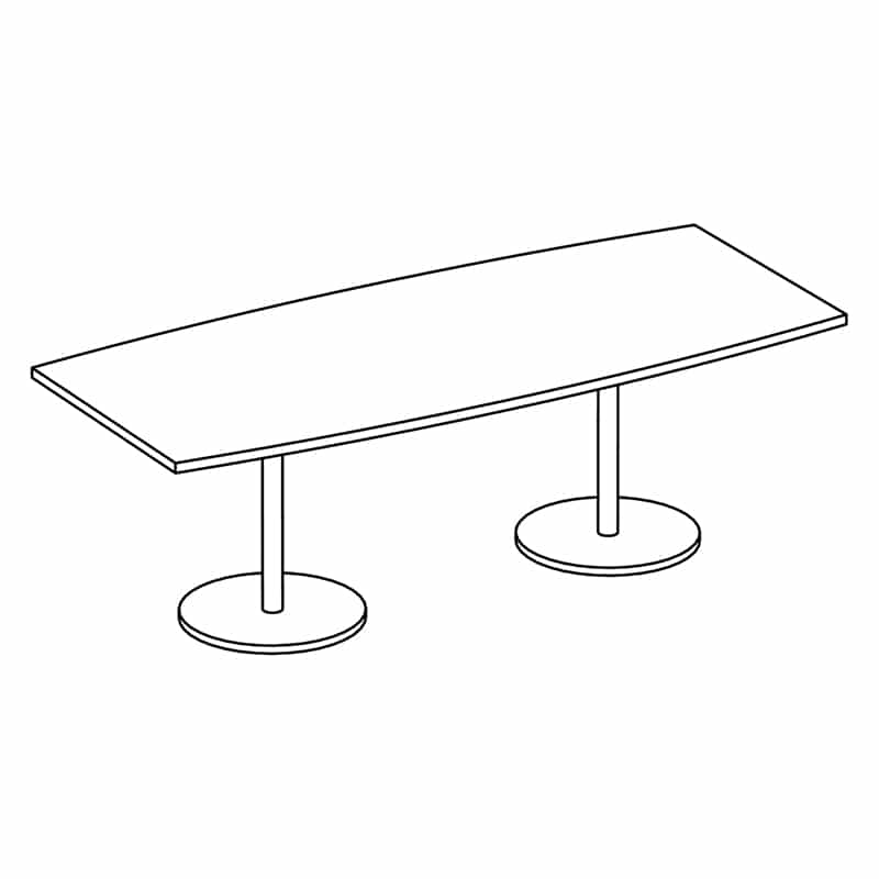Bowed Table with Disk Base & Glides