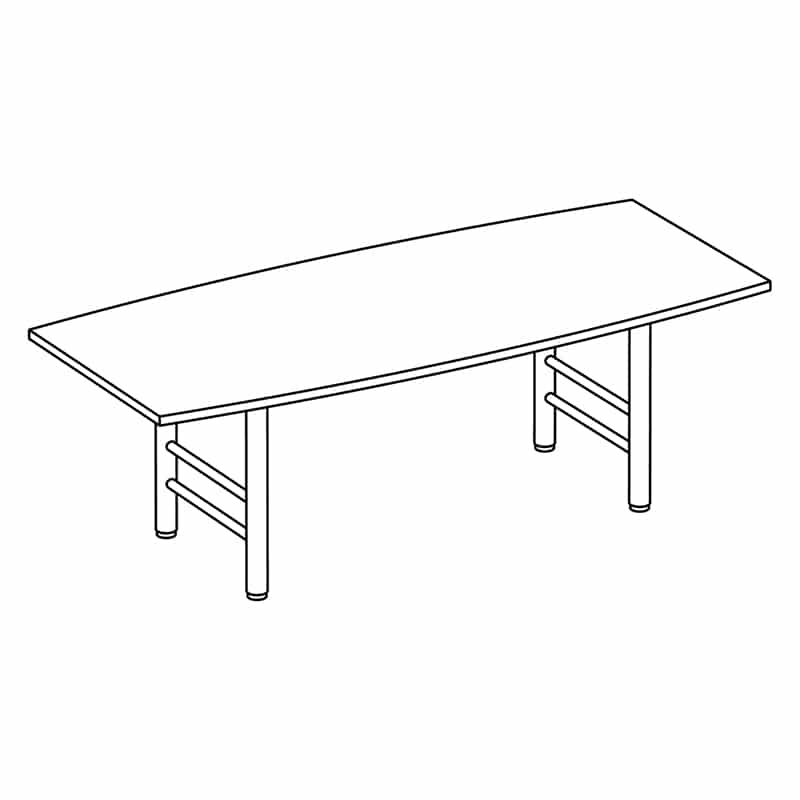 Bowed Table with Path Base & Glides