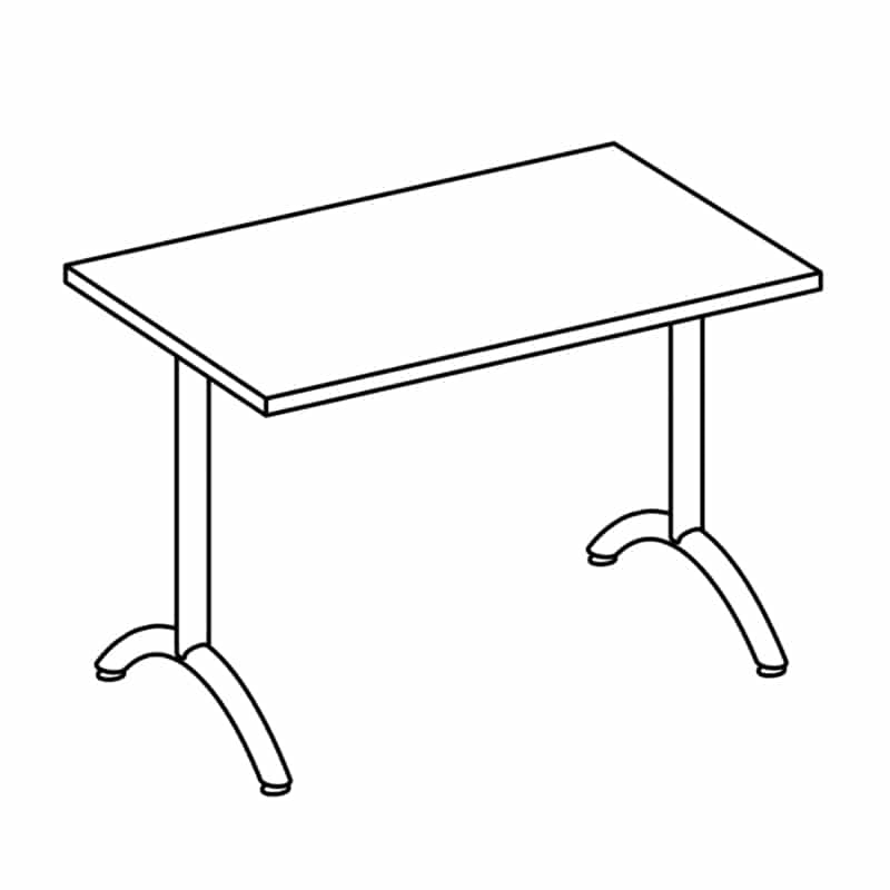 Rectangular Table with Arc Base & Glides