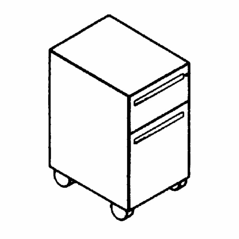 Mobile Pedestal Metal Top & Zeal Casters – Box/File