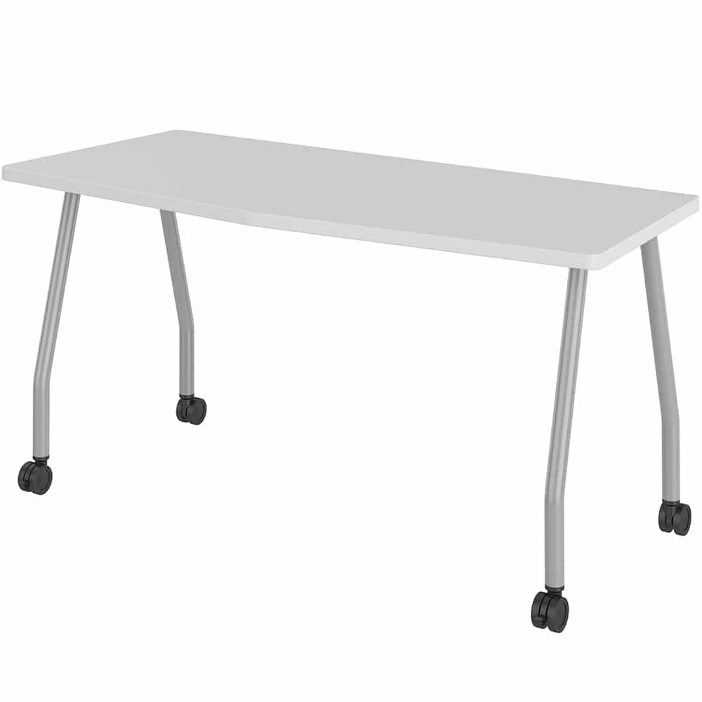 30″ Deep Chevron Training Table with Echo Base, Locking Casters & Marker Board Surface