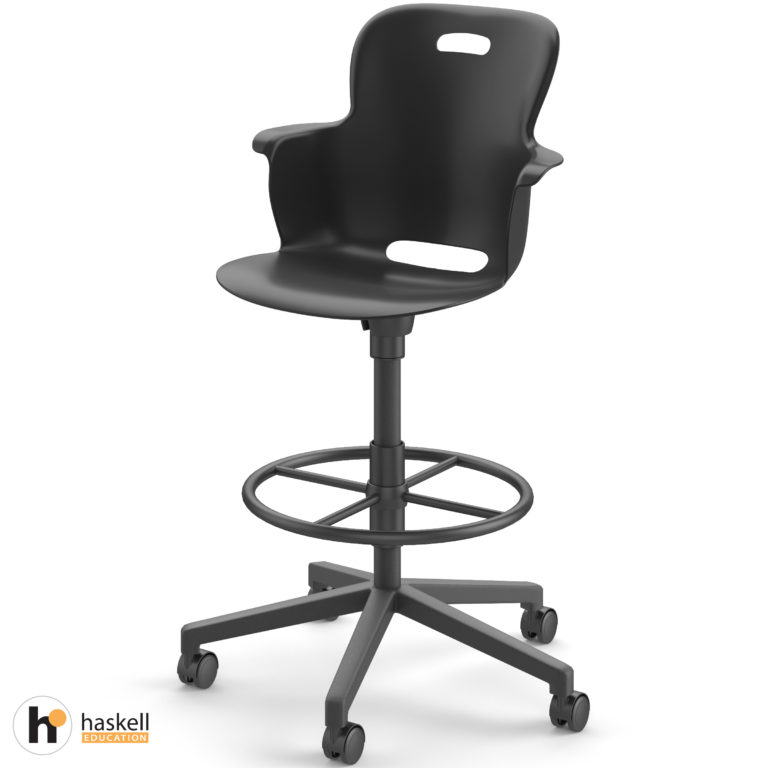 Ethos Black with Five Star Base Stool Height