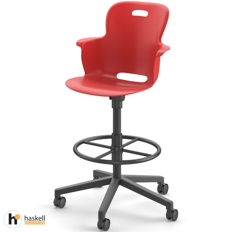 Ethos Red with Five Star Base Stool Height