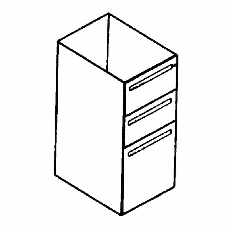 Worksurface Supporting Pedestals, Open Top – Box/Box/File