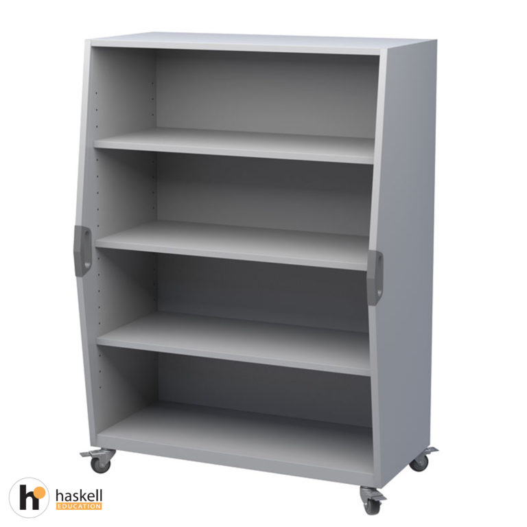 Tall Storage Cart with Shelves, Magnetic White Board Backing & Locking Casters
