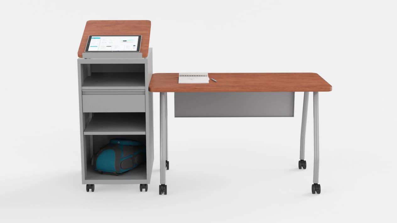 Echo Podium Educators Desk with Magnetic Clip – Windows