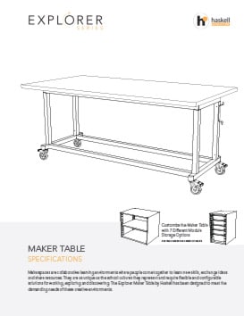 Maker Table Spec Sheet