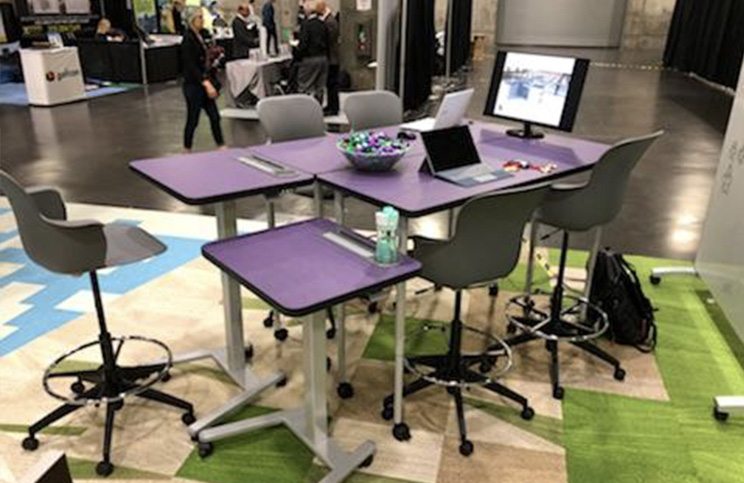 Haskell - Purple Sit to Stand Desks