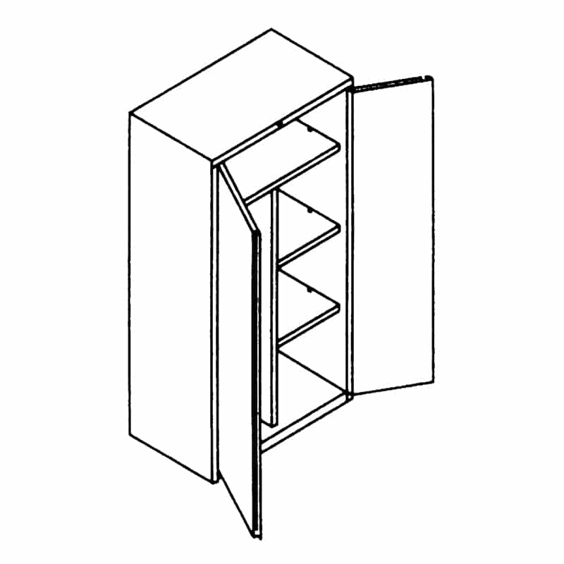 Wardrobe/Storage Unit, 18″D with 2 Adjustable Shelves, Coat Hanger & 1 Hooks