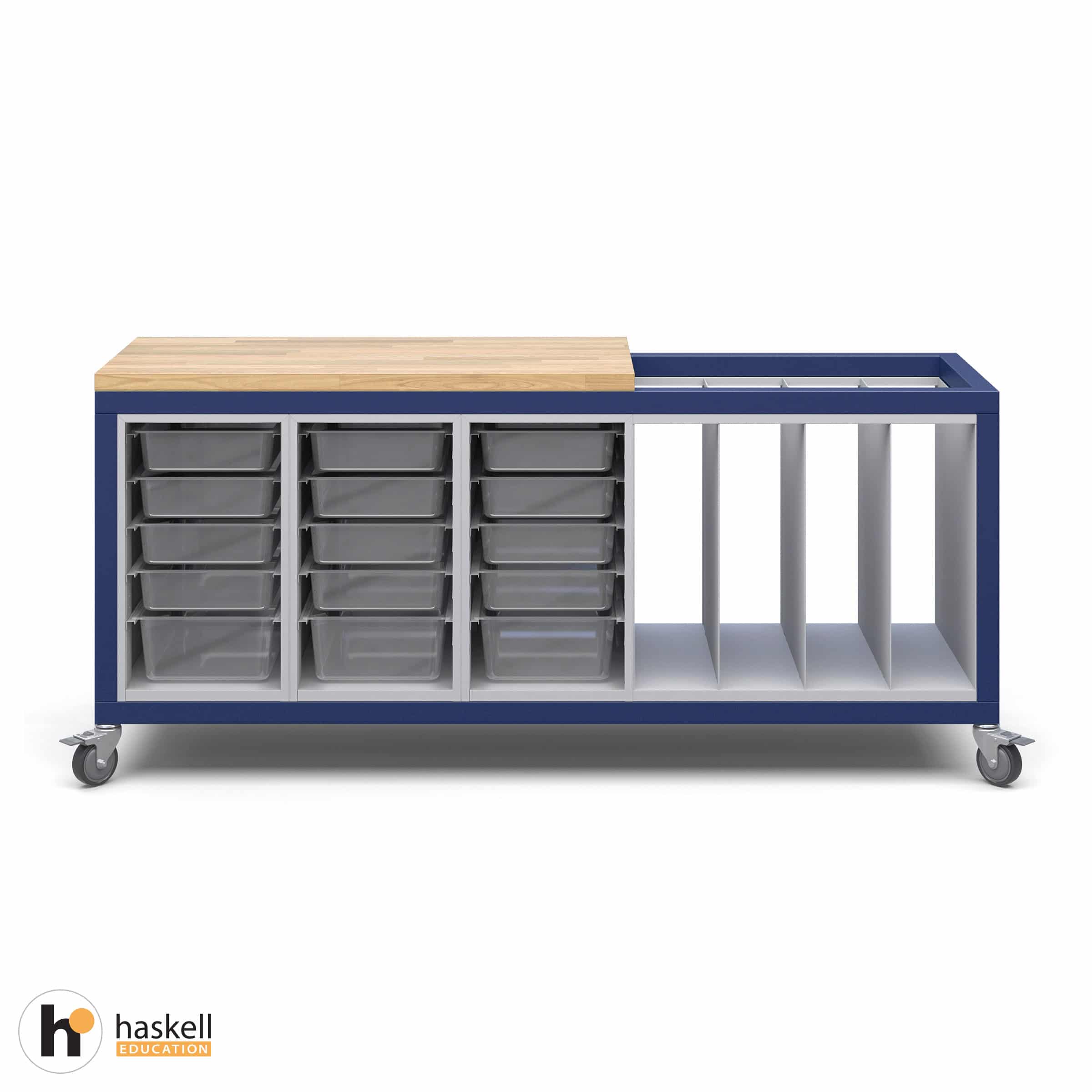Haskell Explorer Tall Storage Cart with 24 Bins - TSBIN, Tote & Bin Storage, Makerspace Tables