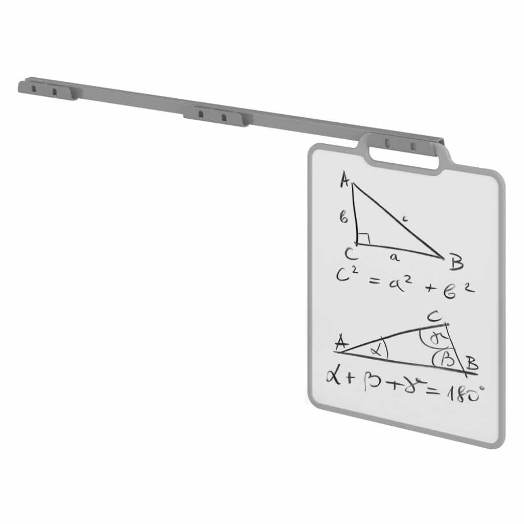 Holds 3 marker boards-60”w when boards are mounted