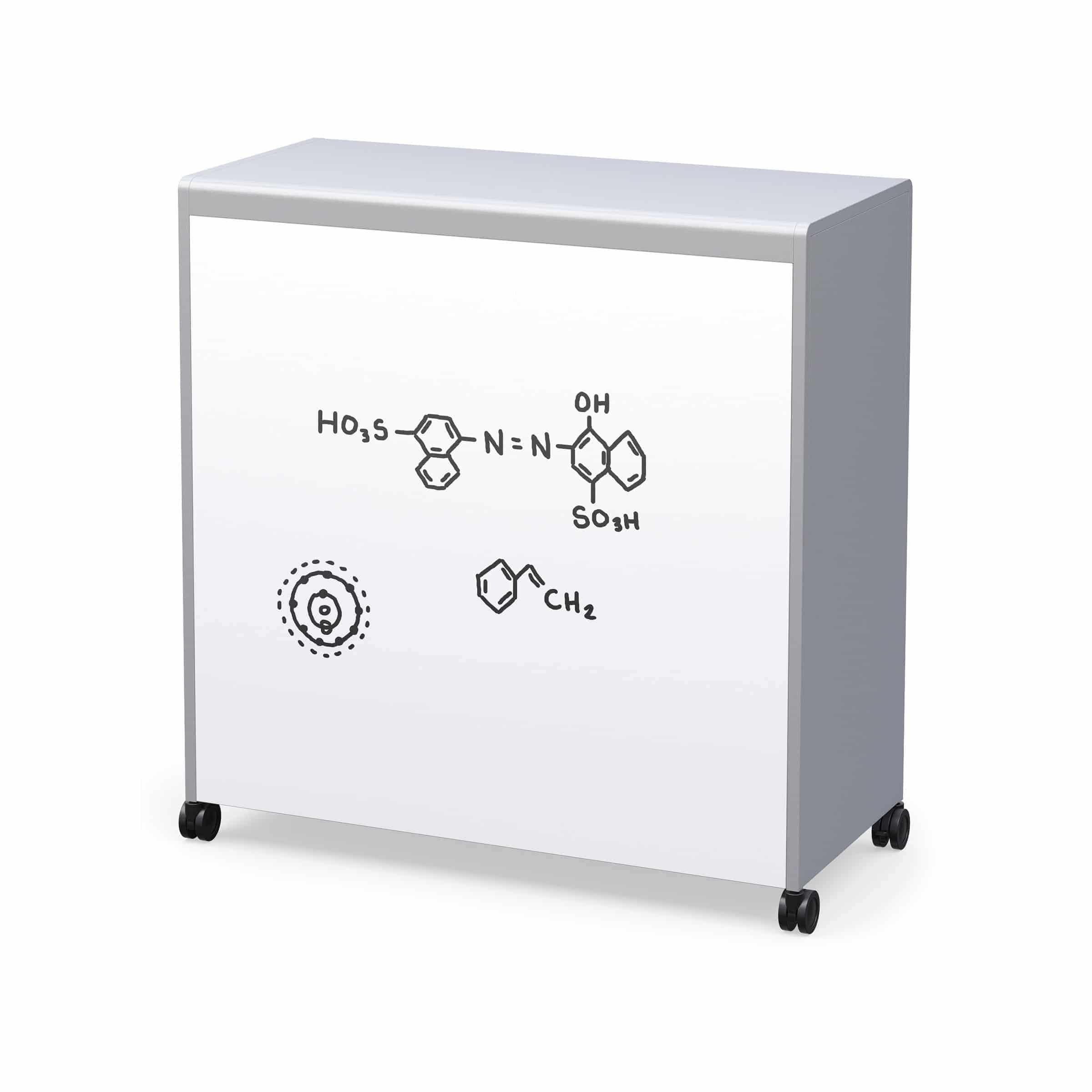 Voyager Short Storage Cart with Bins with Magnetic White Board Back