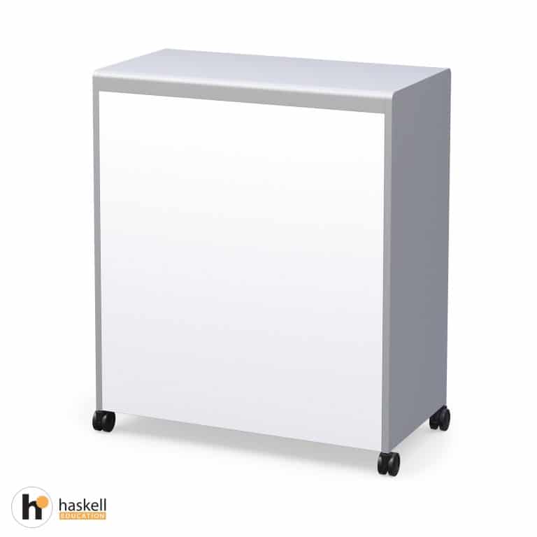 Voyager Short Storage Cart with Shelves – Magnetic White Board Back View