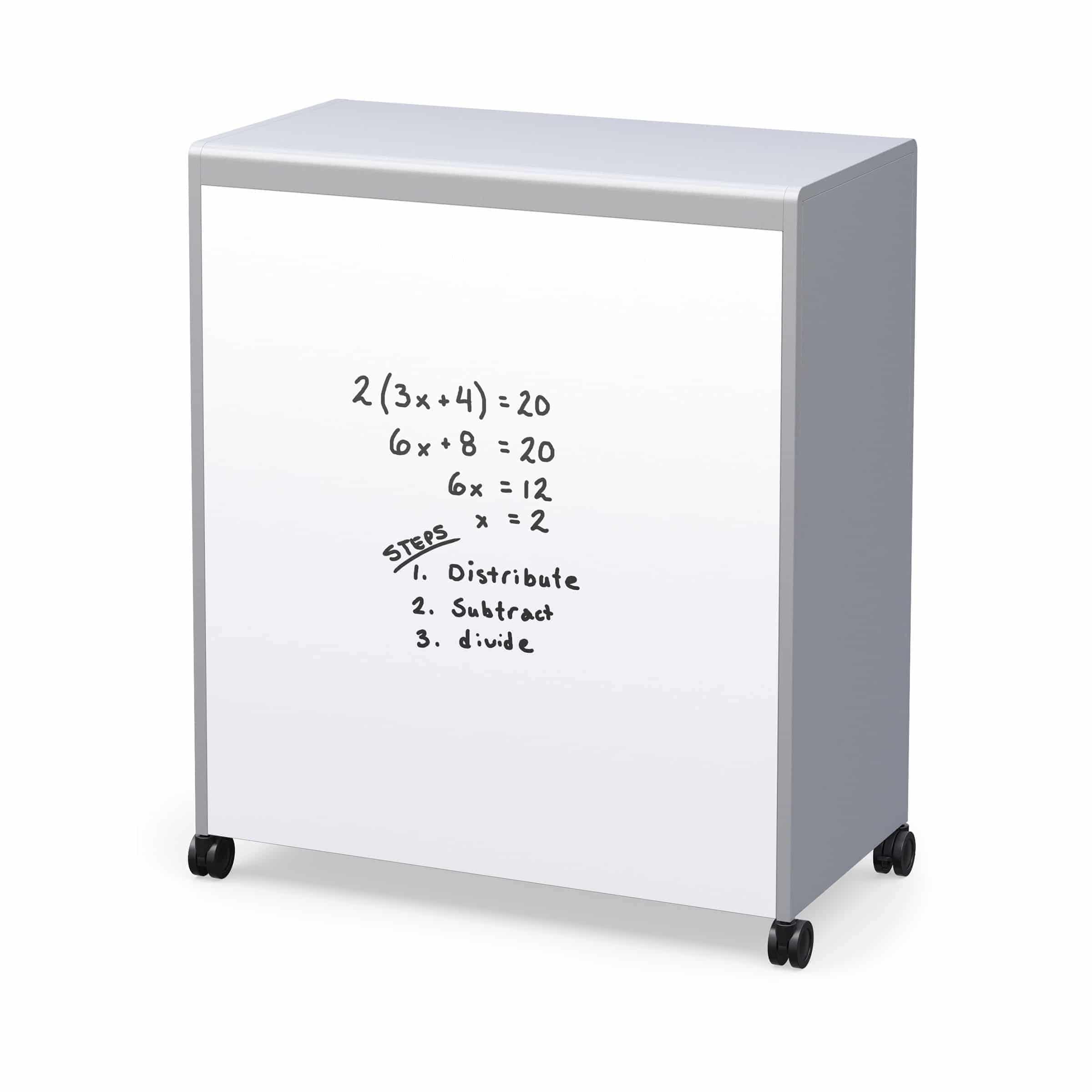 Voyager Short Storage Cart with Shelves with Magnetic White Board Back