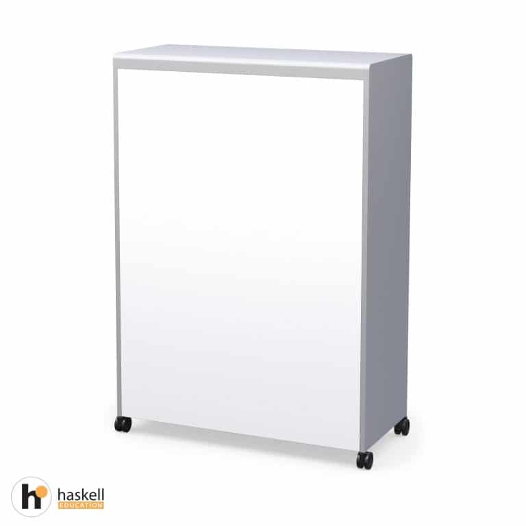 Voyager Tall Storage Cart with Bins – Magnetic White Board Back View
