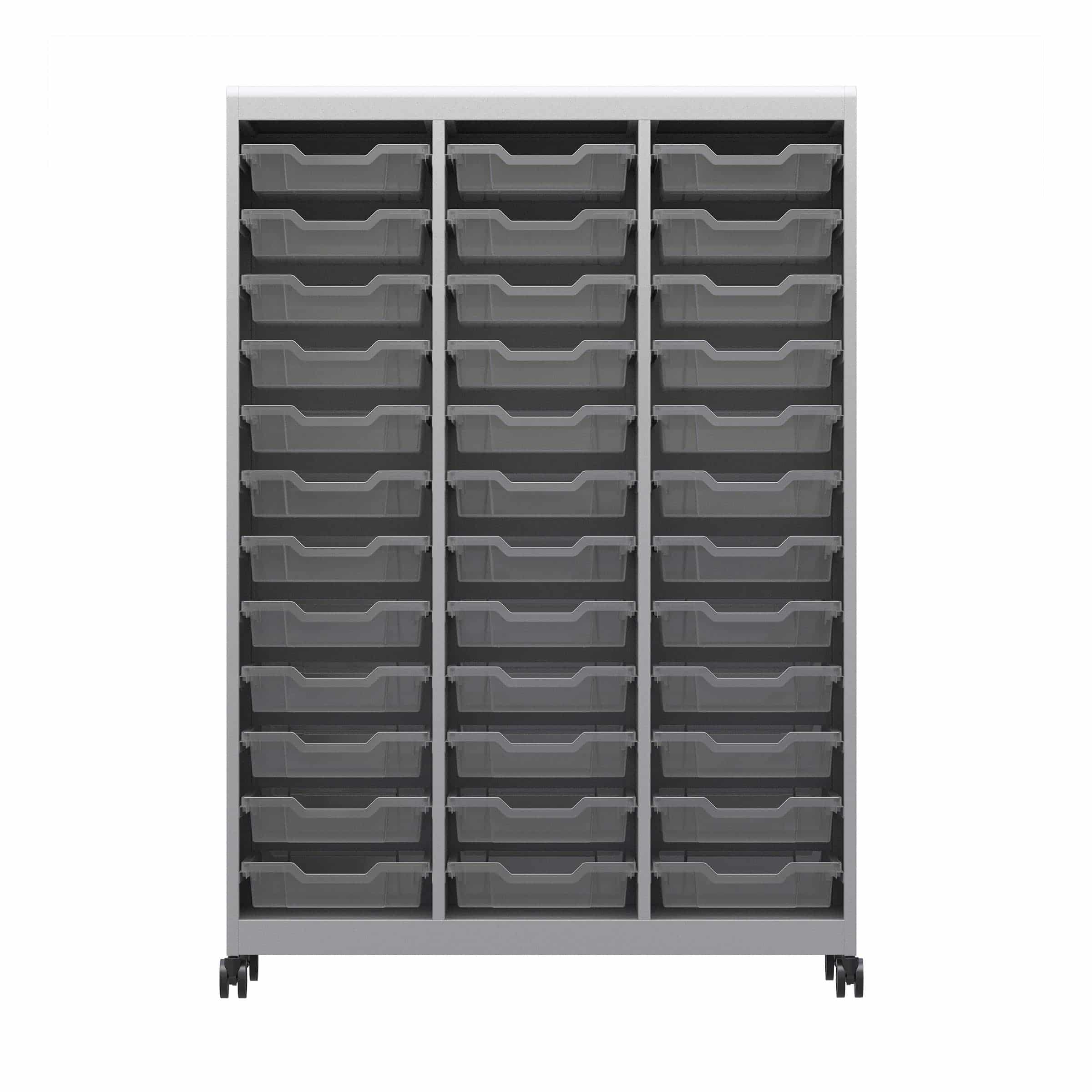 Voyager Tall Storage Cart with Bins - Front View