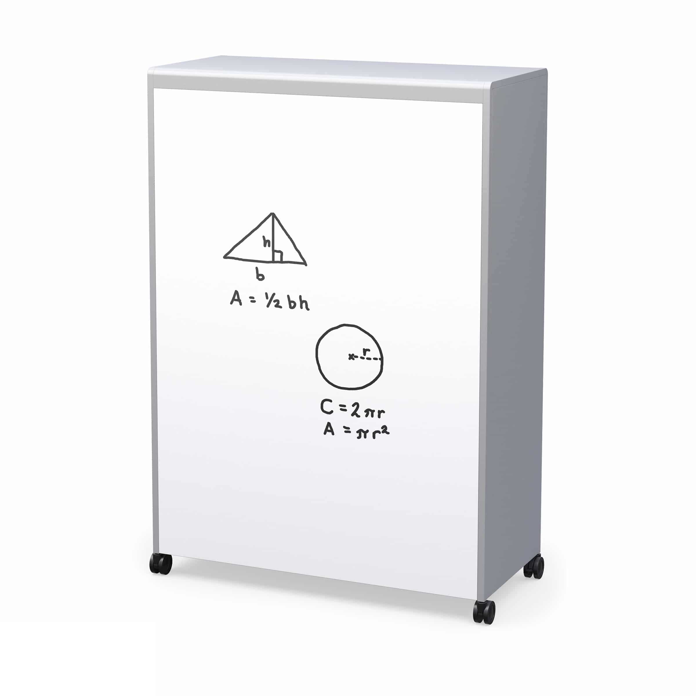 Voyager Tall Storage Cart with Shelves with Magnetic White Board Back