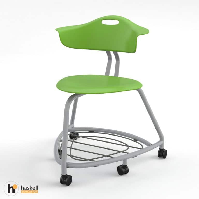 360 Chair 18in with Green Apple Back, Green Apple Seat, Storm Bookbag Rack & Casters