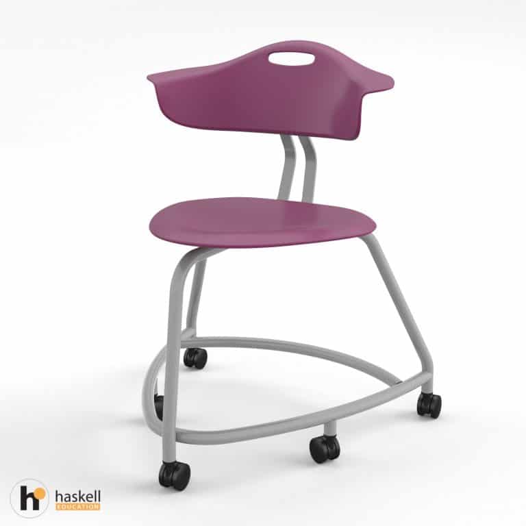 360 Chair 18in with Purple Back, Purple Seat & Casters