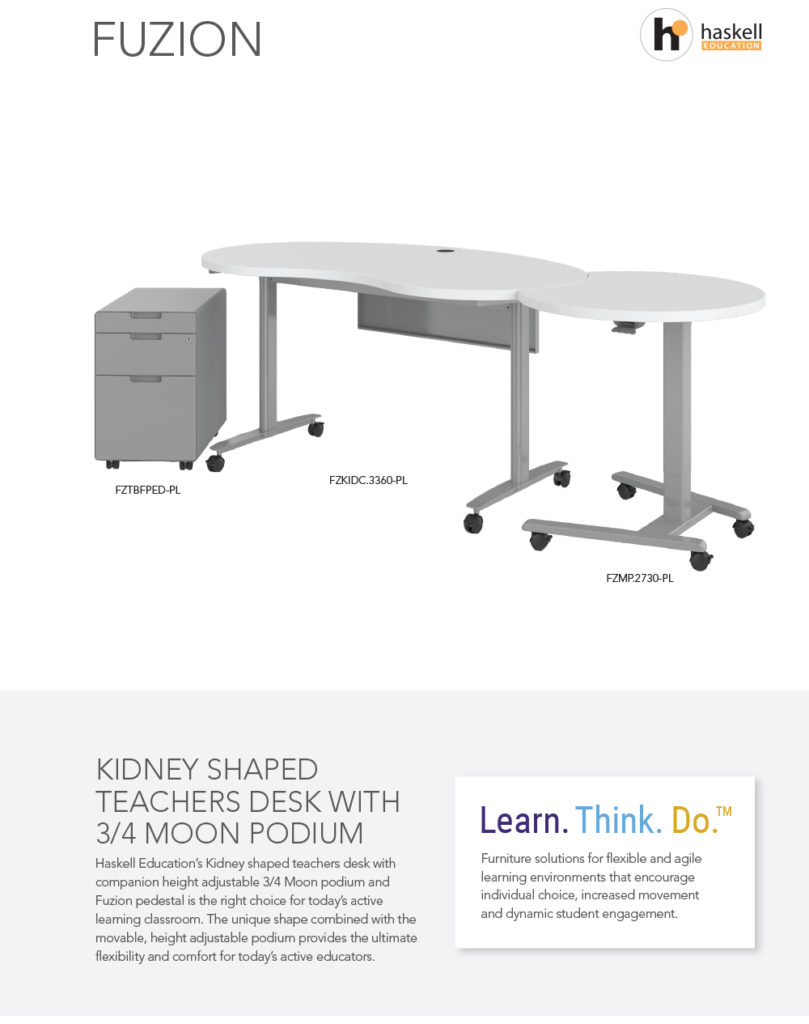 Fuzion Kidney Desk/Podium Cut Sheet