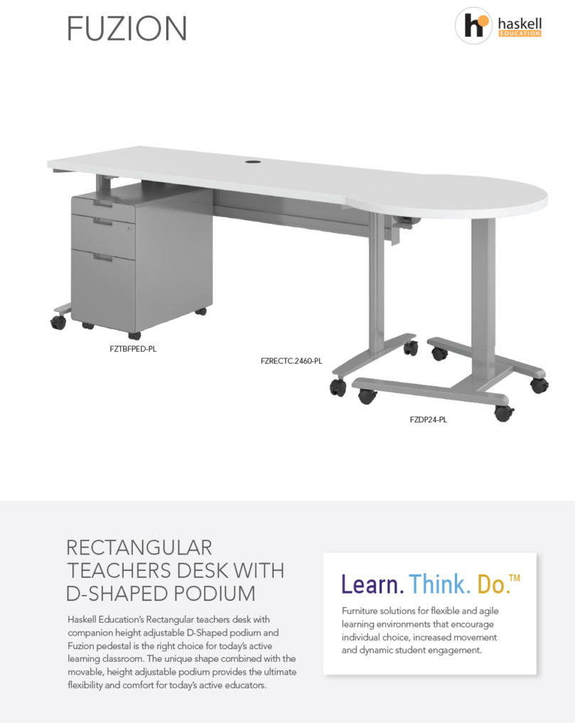 Fuzion Rectangle Desk/Podium Cut Sheet